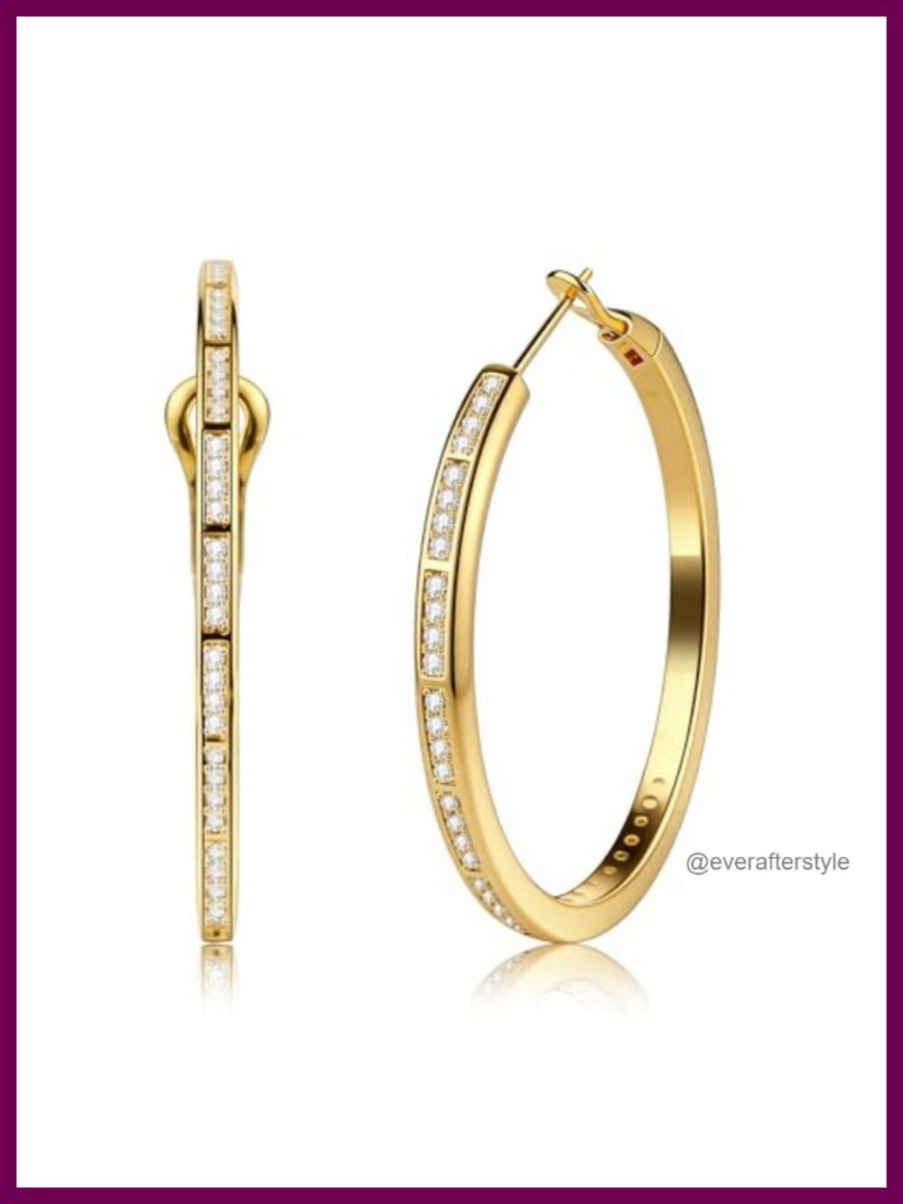 14K Gold Moissanite Huggie Hoop Earrings Hypoallergenic Waterproof Click-Top